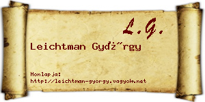 Leichtman György névjegykártya