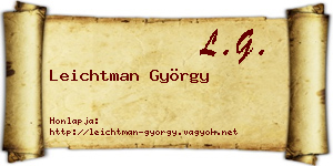 Leichtman György névjegykártya